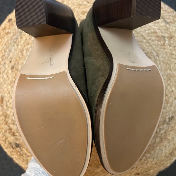 sz 37 Joie green suede ankle boots NEVER WORN - Picture 3 of 7